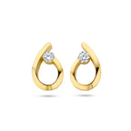 oorknoppen druppel zirkonia 14K geelgoud