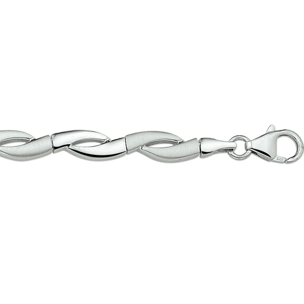 Armband poly/matt 6 mm 19 cm Silber rhodiniert