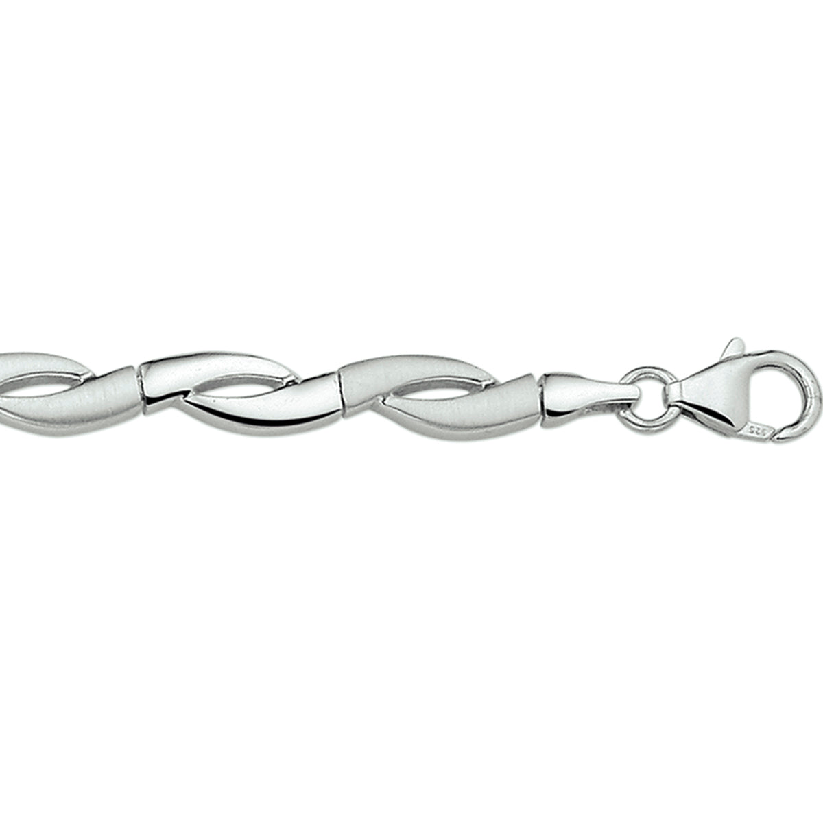 Armband poly/matt 6 mm 19 cm Silber rhodiniert
