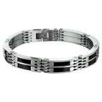 Armband Carbon 10 mm 21,5 cm Edelstahl