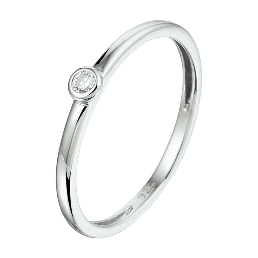 Zusatzring Zirkonia Silber rhodiniert