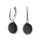 oorringen onyx 26 mm zilver gerhodineerd