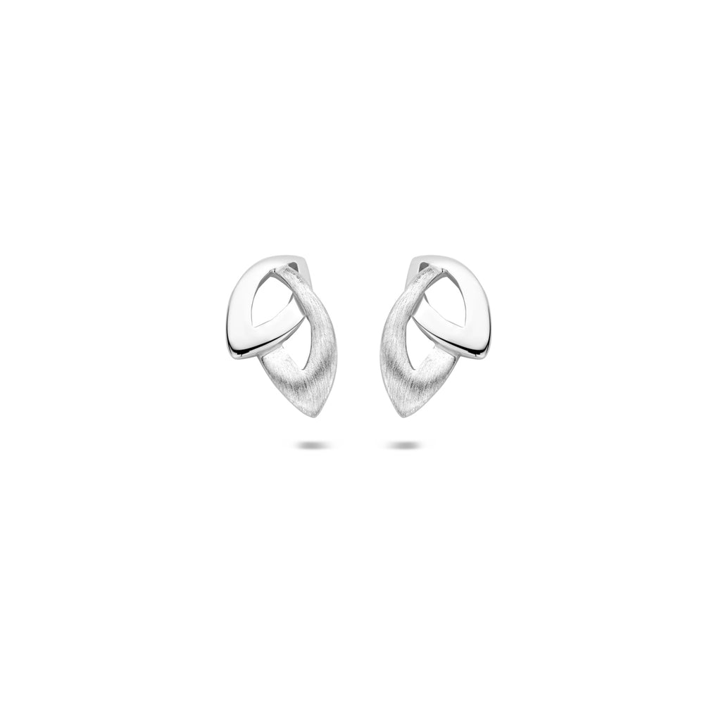 Ohrstecker poliert/matt 10,3 mm Silber rhodiniert