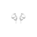 Ohrstecker poliert/matt 10,3 mm Silber rhodiniert