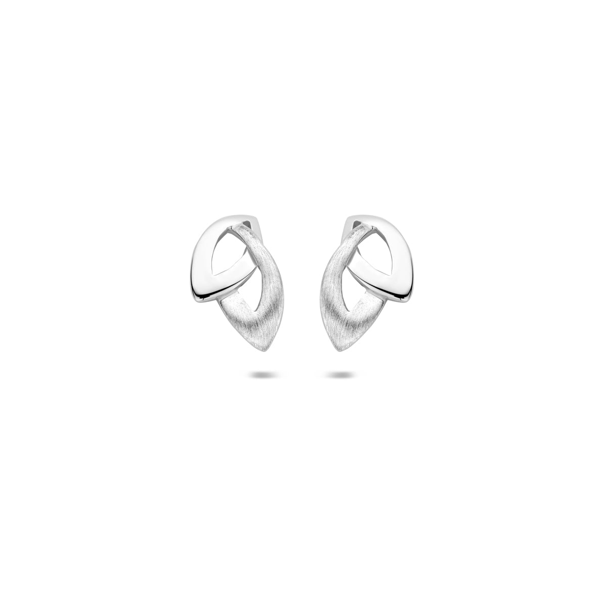 Ohrstecker poliert/matt 10,3 mm Silber rhodiniert
