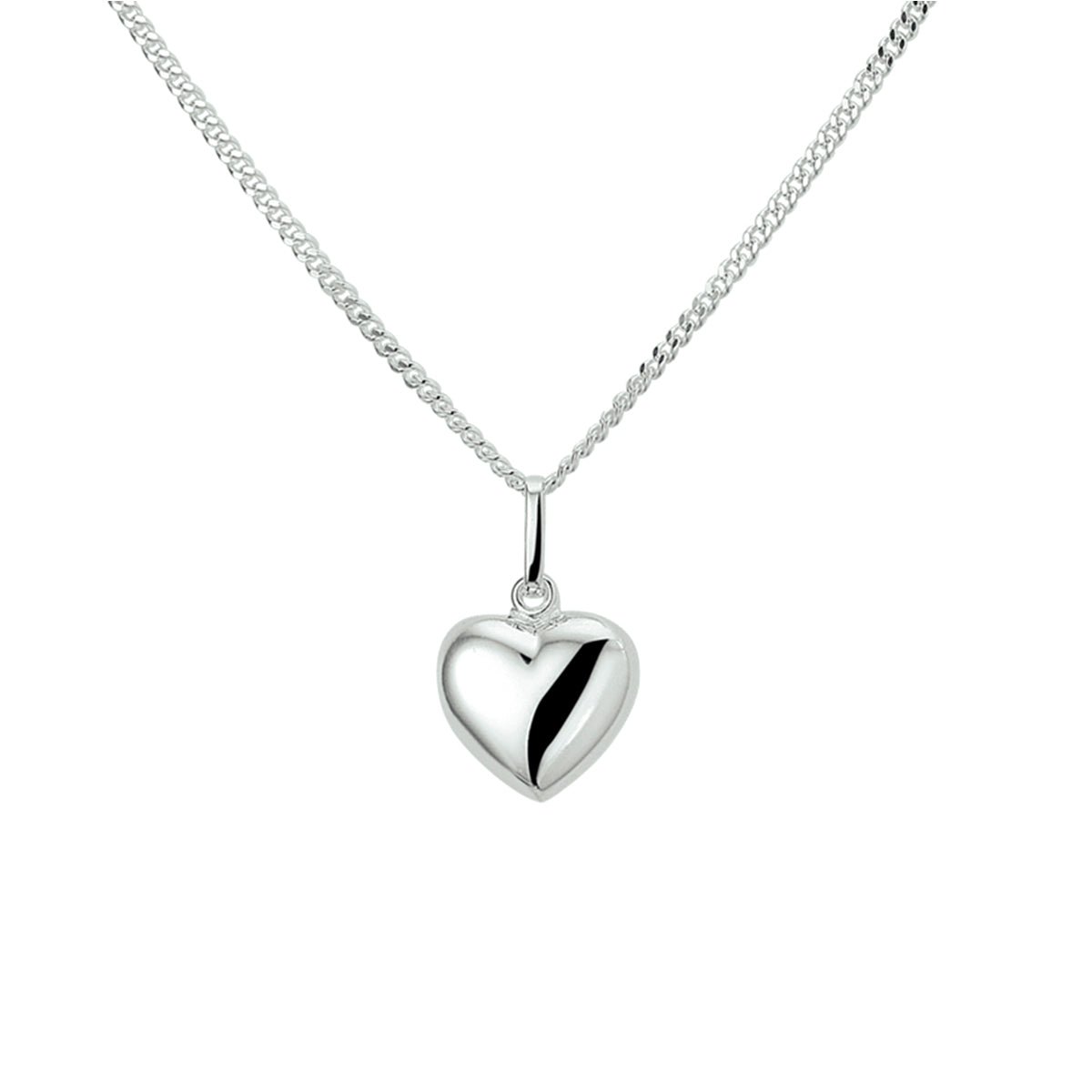 collier hanger hart 36 + 4 cm zilver wit