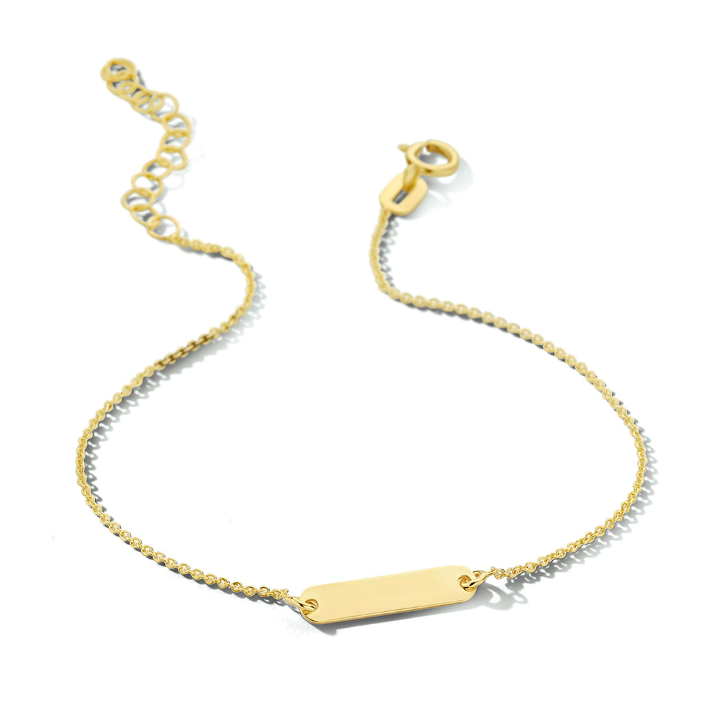 graveerarmband plaat 3,5 mm 16 + 3 cm 14K geelgoud
