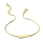 graveerarmband plaat 3,5 mm 16 + 3 cm 14K geelgoud