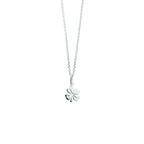 collier klavertje 41 + 4 cm zilver wit