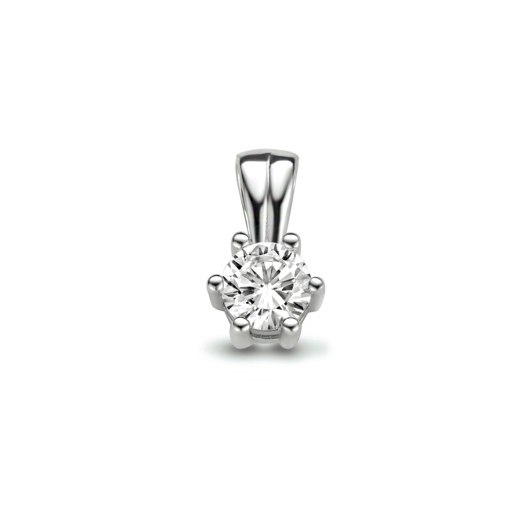 Anhänger Zirkonia 9,3 mm rhodiniertes Silber