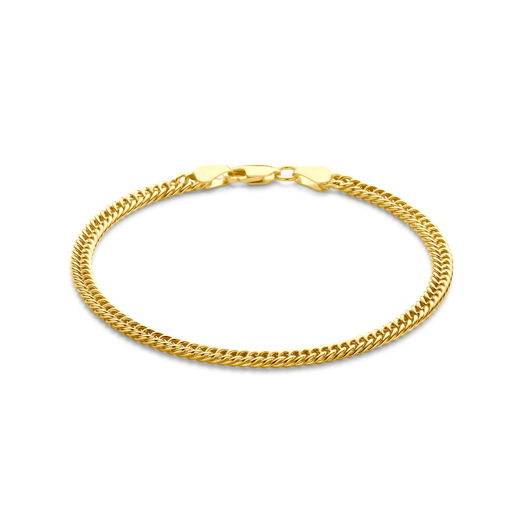 armband gourmette massief 3,8 mm 19 cm silgold (geel met zilverkern)