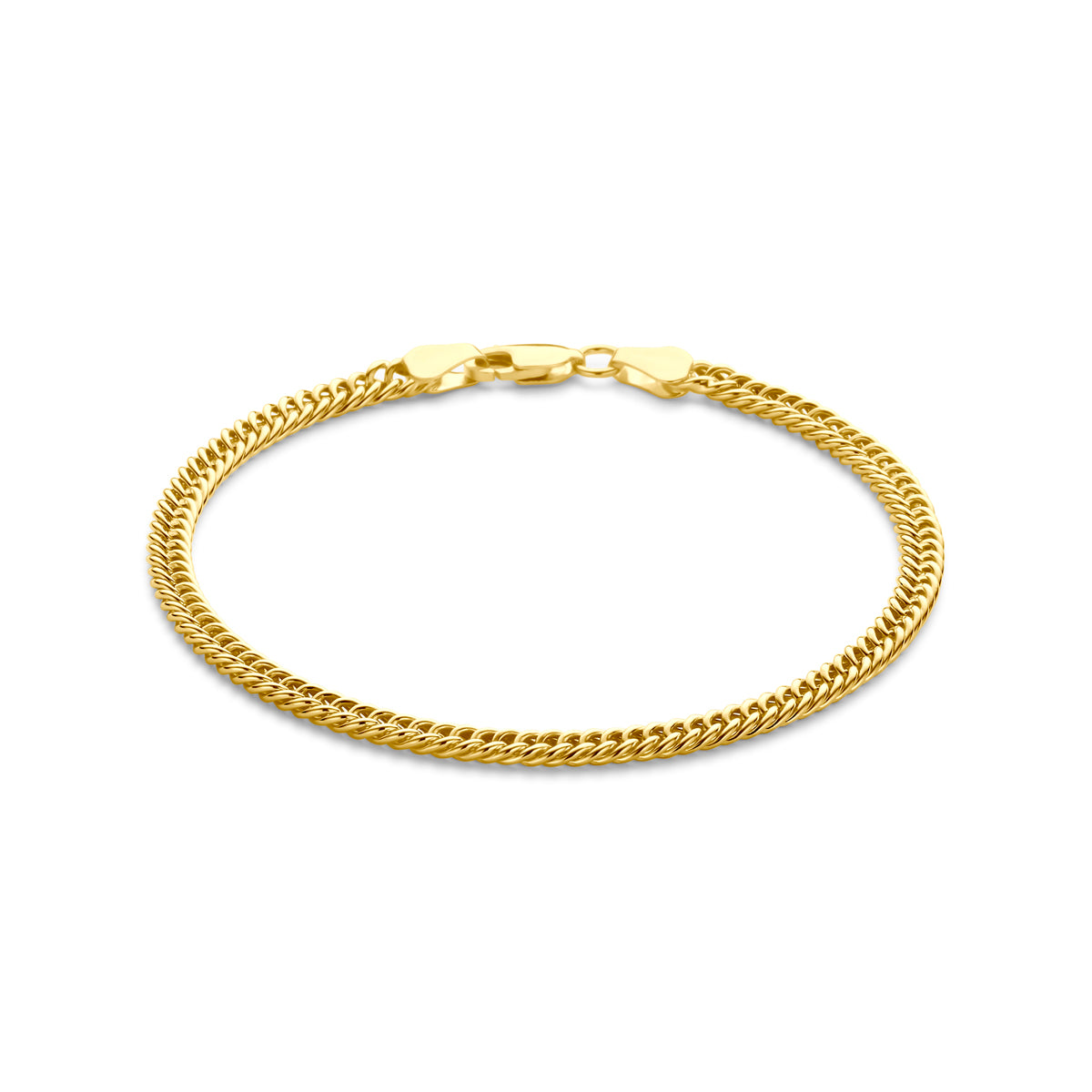 armband gourmette massief 3,8 mm 19 cm silgold (geel met zilverkern)