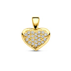 hanger hartje zirkonia 14 mm 14K geelgoud