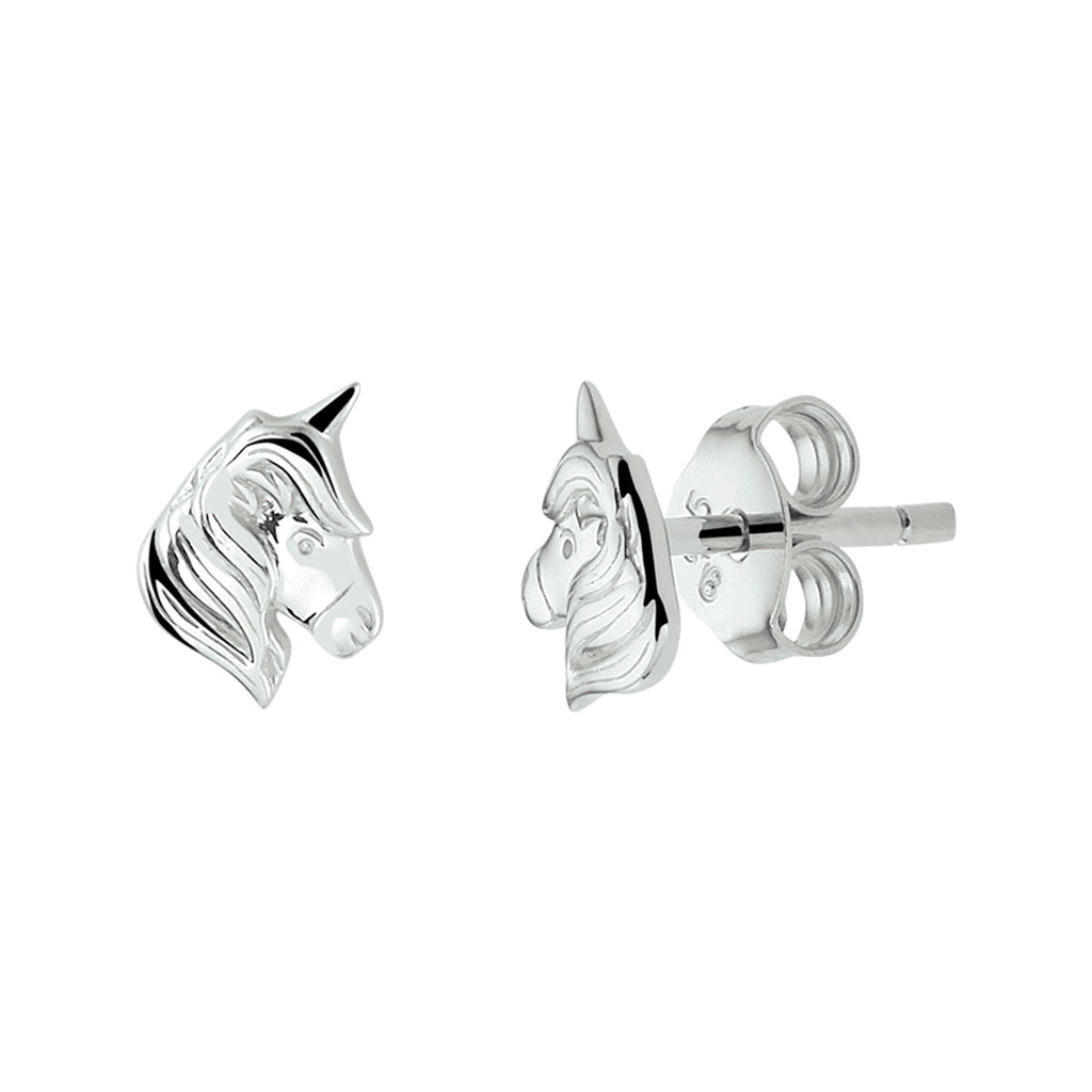 Ohrstecker aus rhodiniertem Einhorn-Silber