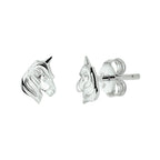 Ohrstecker aus rhodiniertem Einhorn-Silber