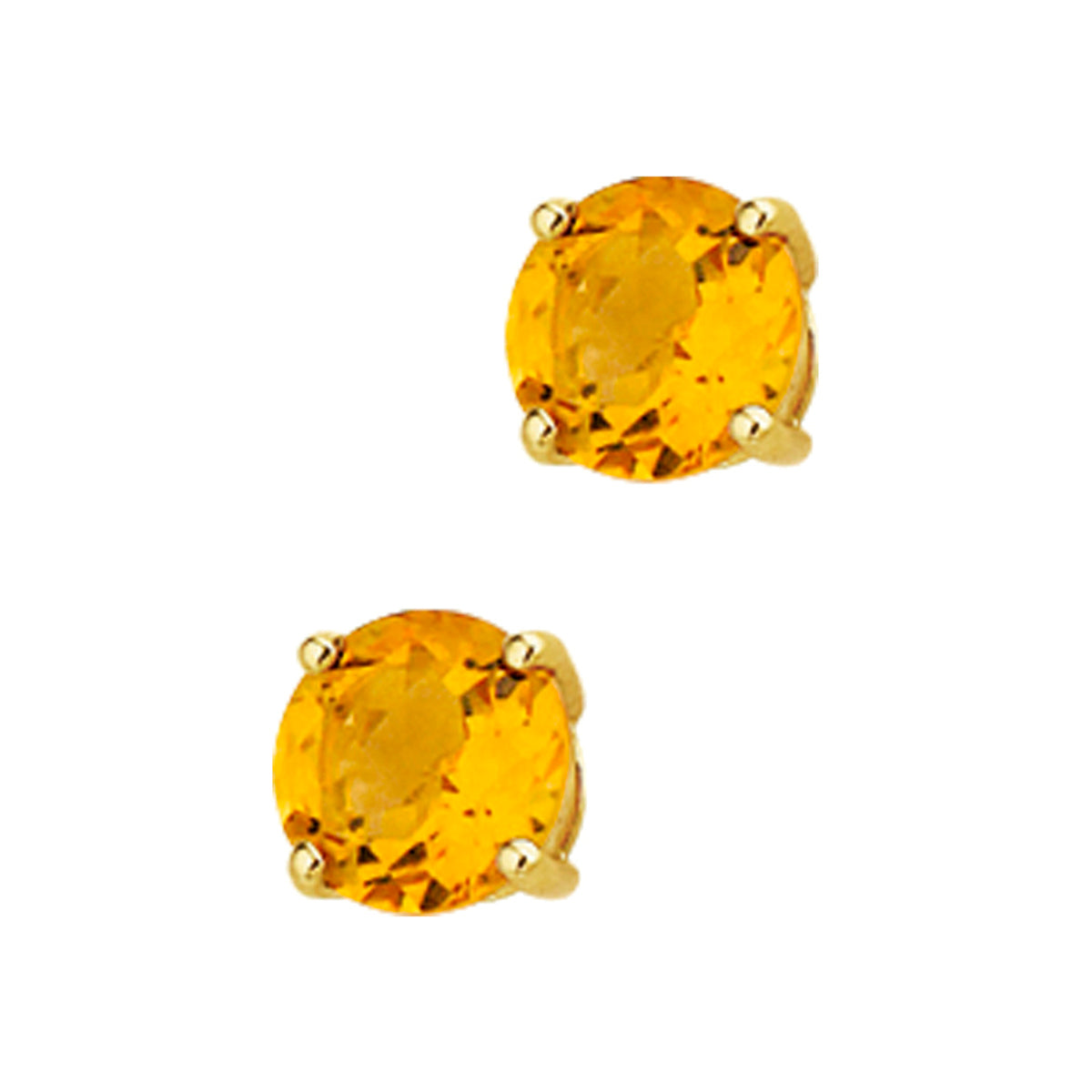 oorknoppen citrien 14K geelgoud