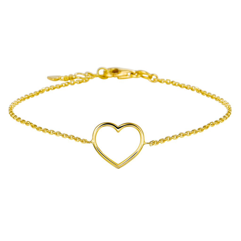 Armband Herz 17 - 18,5 cm 14K Gelbgold
