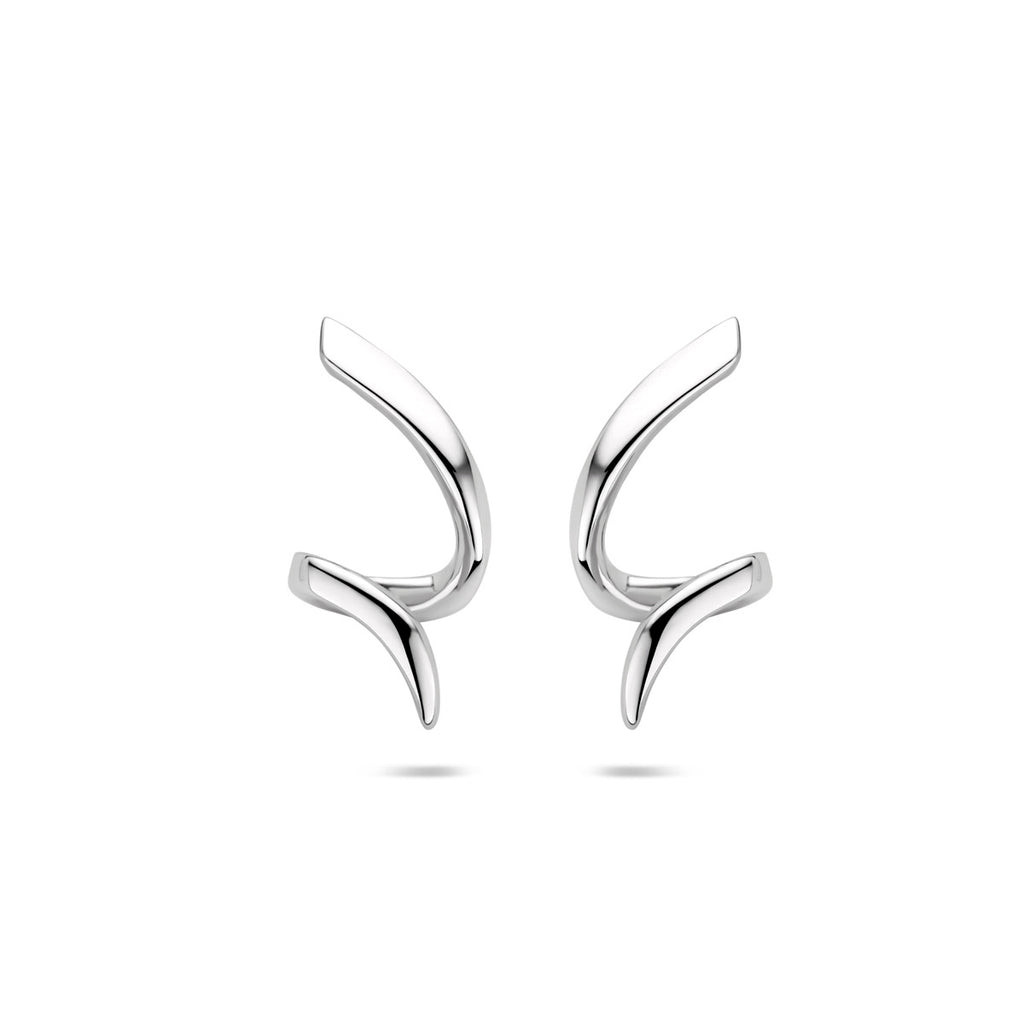 oorknoppen gedraaid 18 mm zilver gerhodineerd