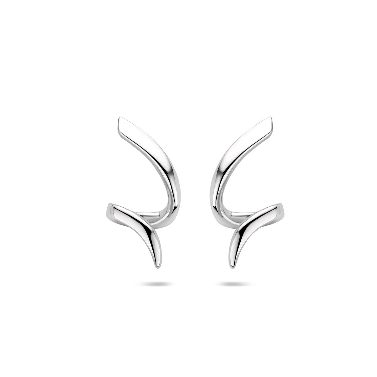 Ohrstecker gedreht 18 mm Silber rhodiniert