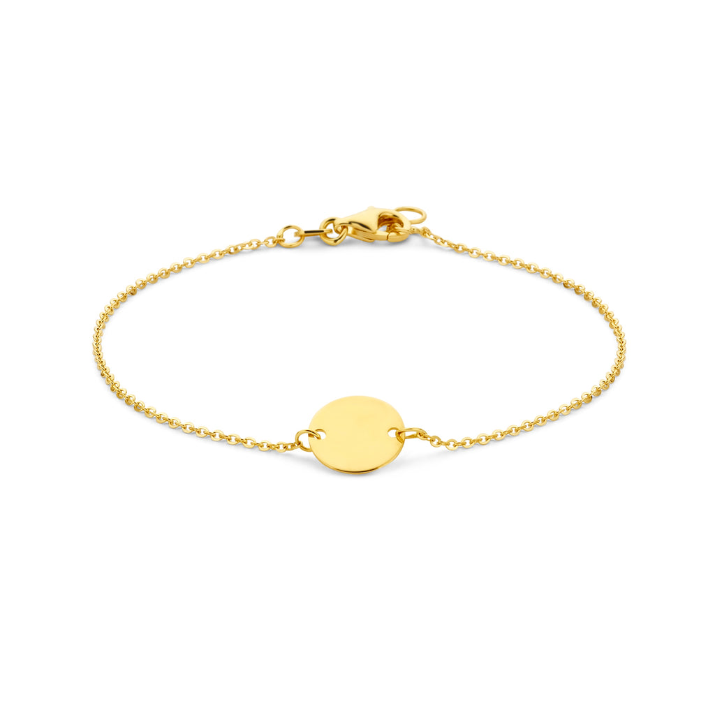 armband cirkel 17 - 18,5 cm 14K geelgoud