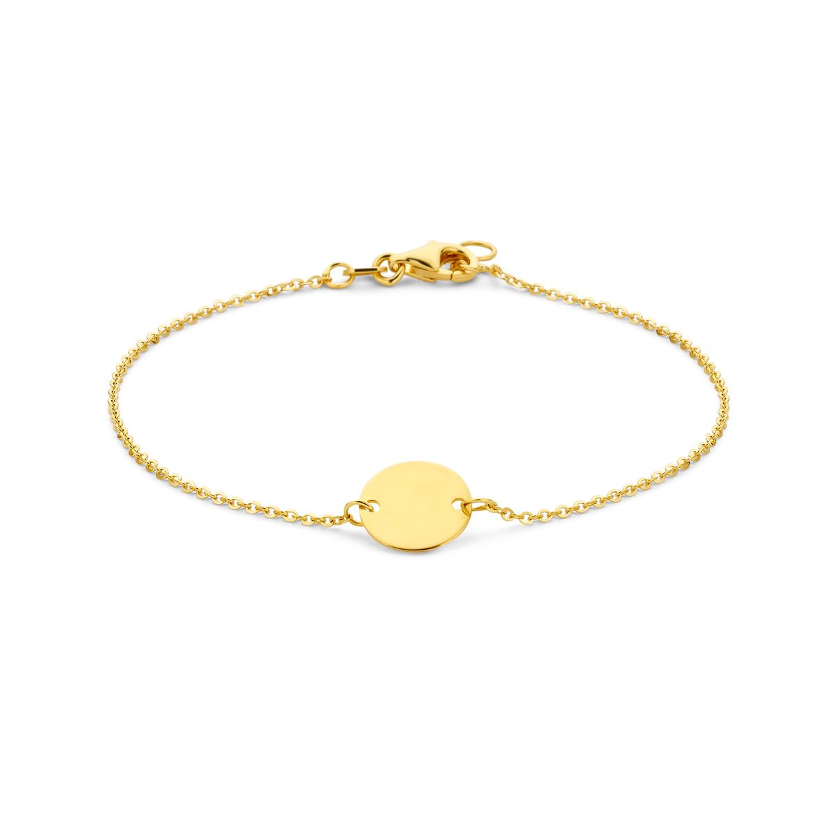 armband cirkel 17 - 18,5 cm 14K geelgoud