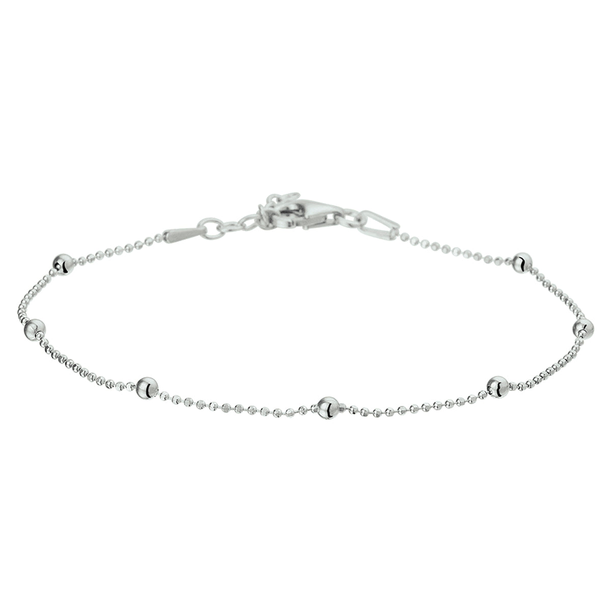 Armband Kugeln 2,5 mm 17 + 2 cm Silber rhodiniert