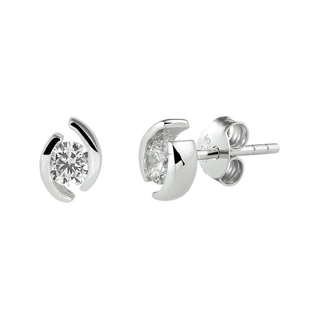 Ohrstecker Zirkonia Silber rhodiniert