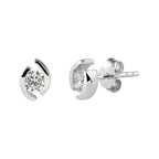 Ohrstecker Zirkonia Silber rhodiniert