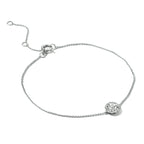 armband lab grown diamant 15,5 - 17,5 - 19,5 cm 0.33ct h si halo 14K witgoud met palladium
