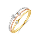 ring zirkonia tricolor 14K tricolor goud