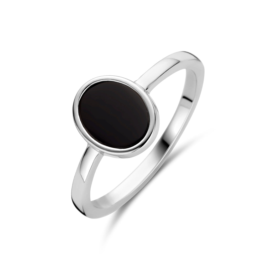 Ring Onyx Silber rhodiniert