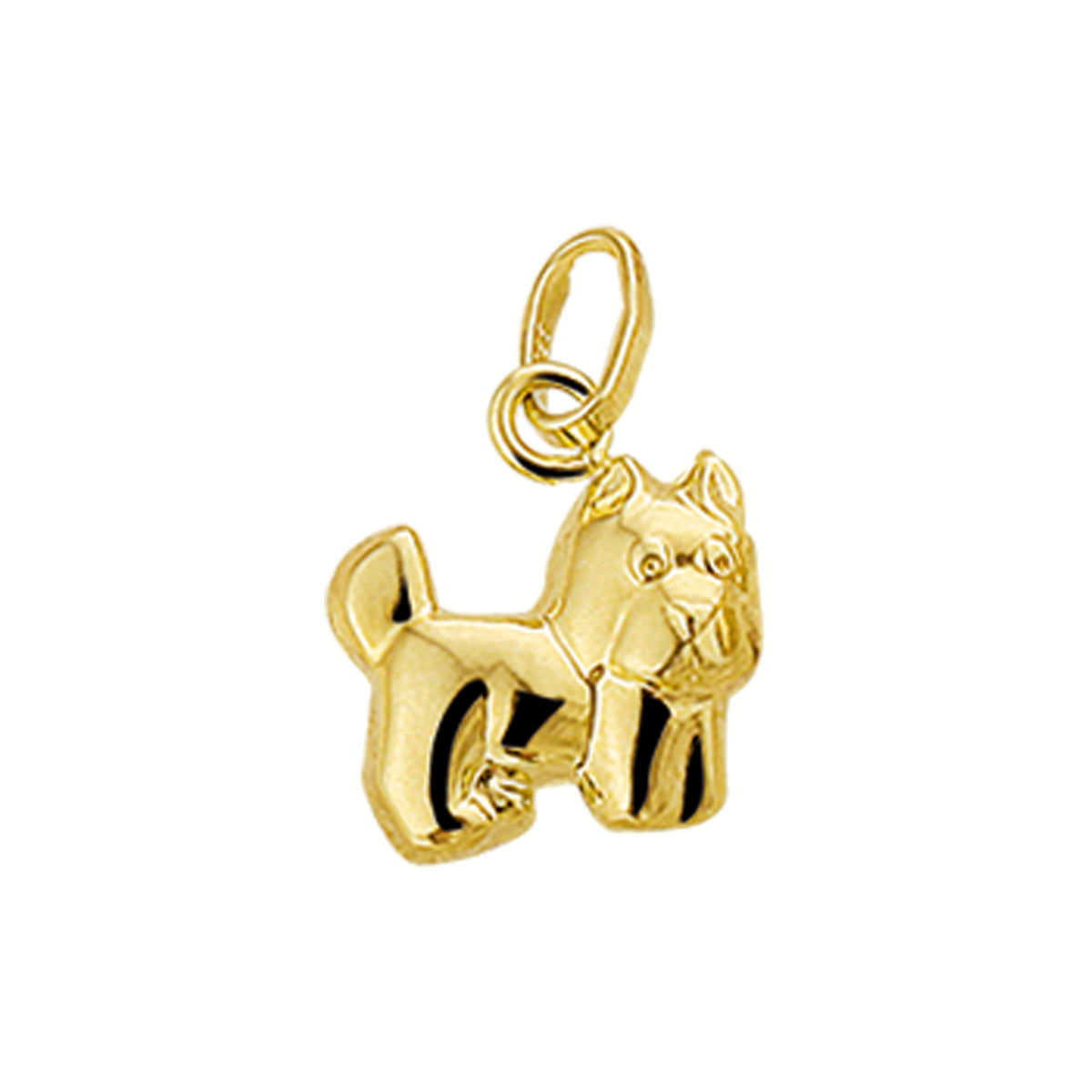 Anhänger Schnauzer Hund 10 mm 14K Gelbgold