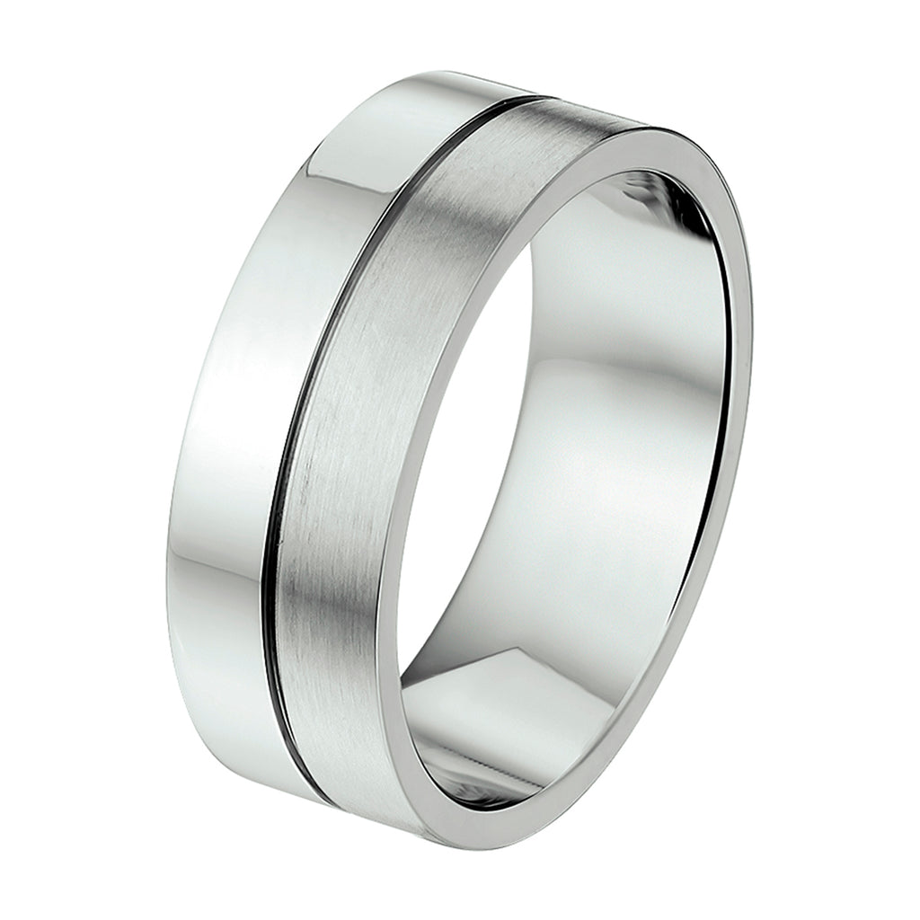 Ring 8 mm ohne Zirkonia Edelstahl