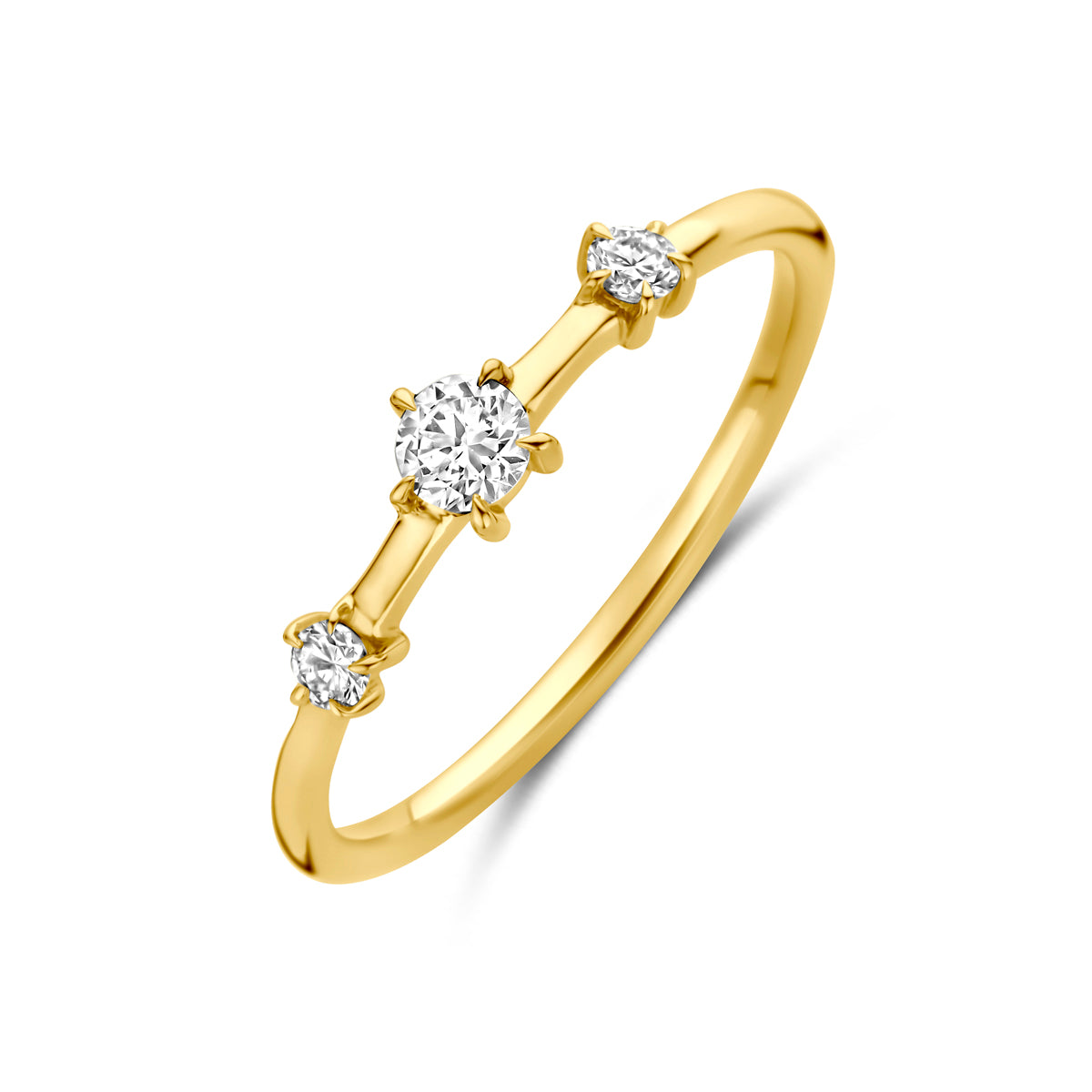ring lab grown diamant 0.20ct f vs 14K geelgoud