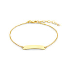 9k graveerarmband plaat 5,0 mm 16 + 3 cm 9K geel - rechthoek