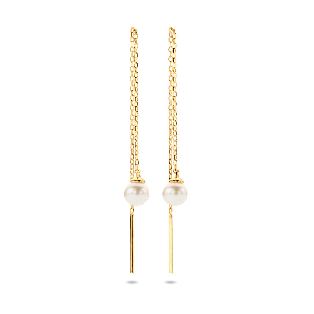 doortrekoorbellen parel 67 mm 14K geelgoud