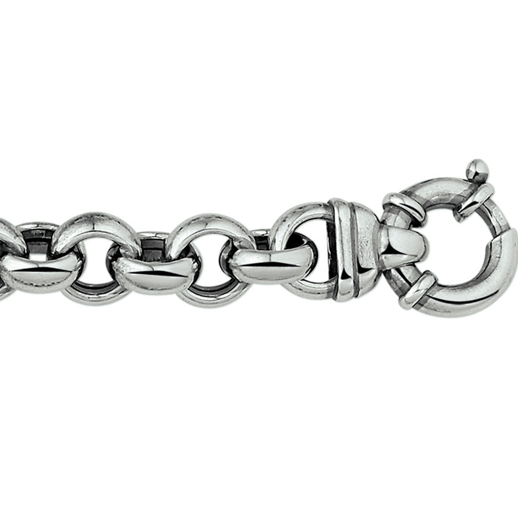 Armband Oxi Jasseron 11,5 mm mit großem Federverschluss Silber oxidiert