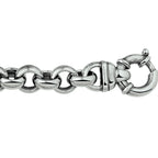Armband Oxi Jasseron 11,5 mm mit großem Federverschluss Silber oxidiert