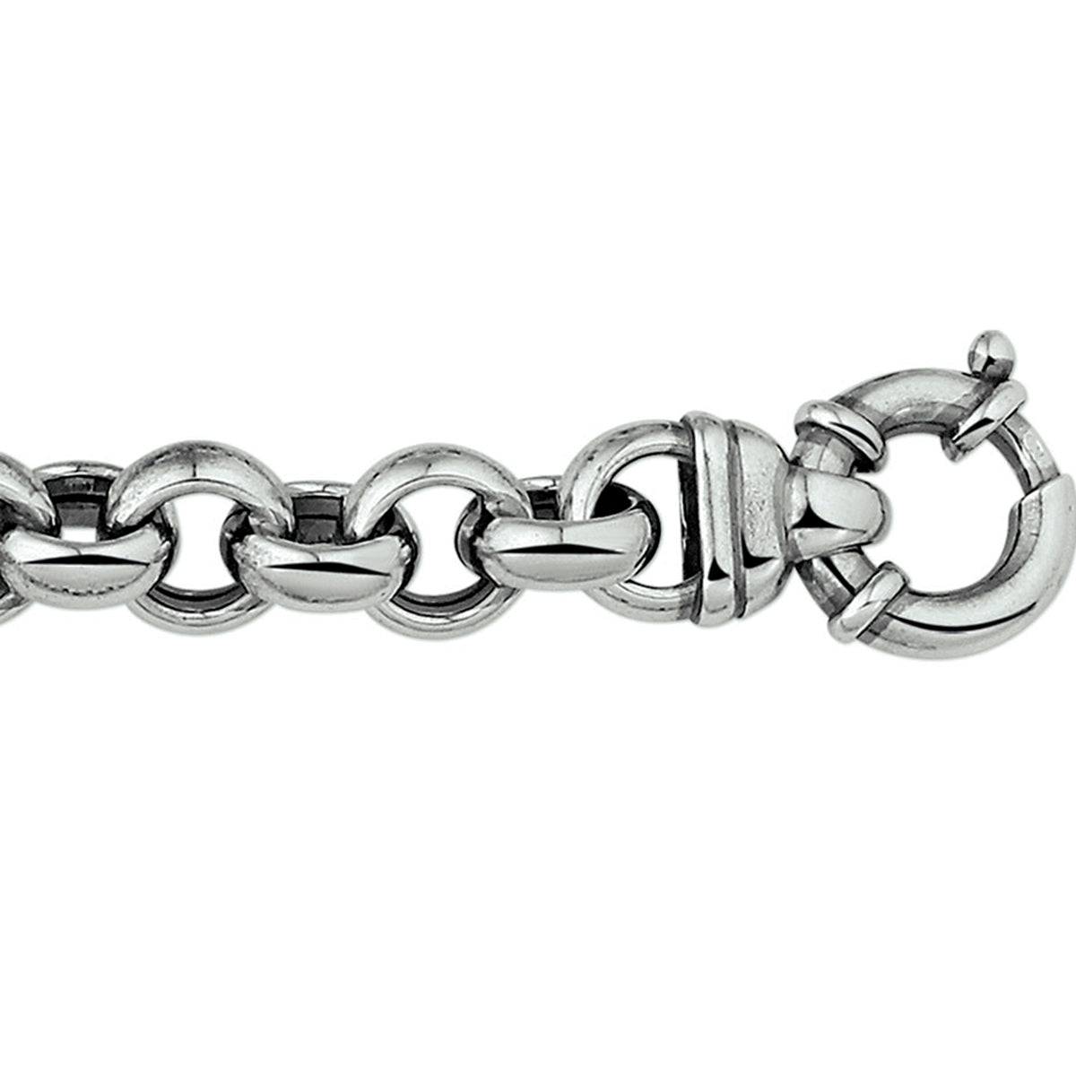 Armband Oxi Jasseron 11,5 mm mit großem Federverschluss Silber oxidiert