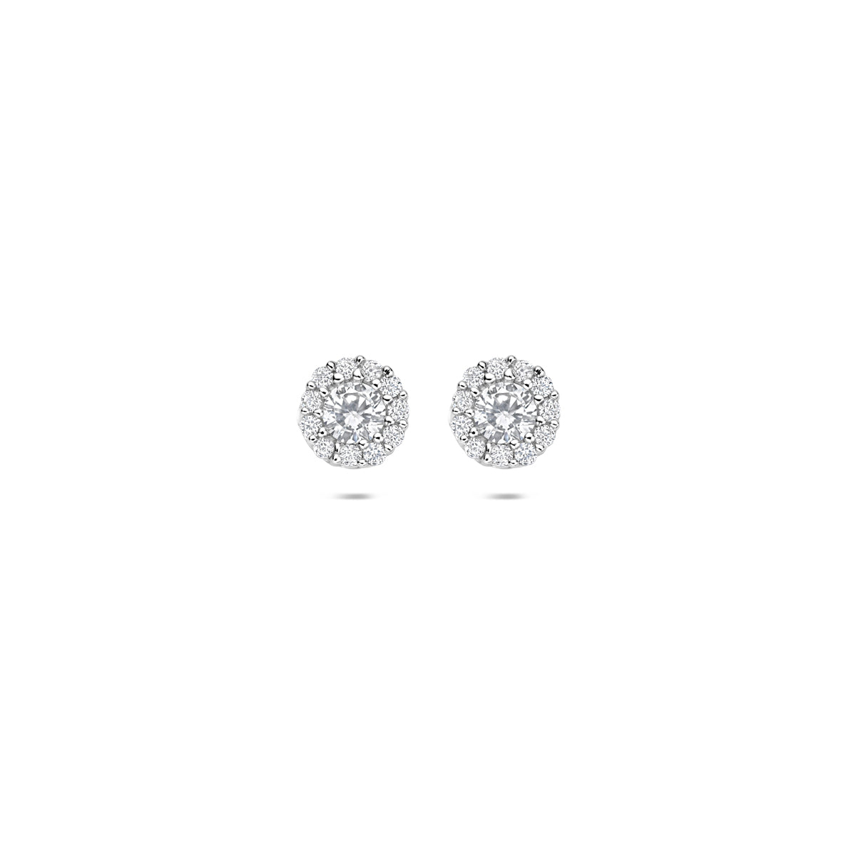 oorknoppen zirkonia 6 mm zilver gerhodineerd