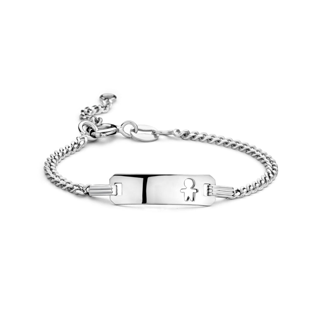 Gravurarmband Junge Gourmetplatte 5,5 mm Silber rhodiniert