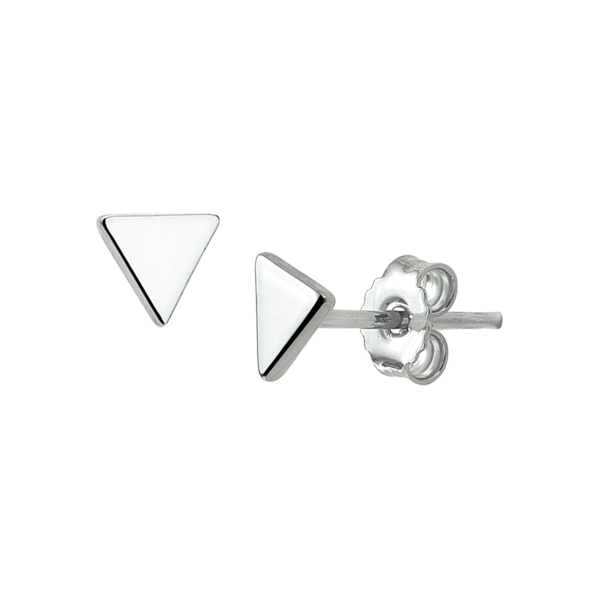 oorknoppen driehoek 5 mm zilver gerhodineerd