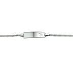 Gravurarmband Herz Gourmette 4 Seiten geschliffene Platte 5,0 mm 14K Weißgold
