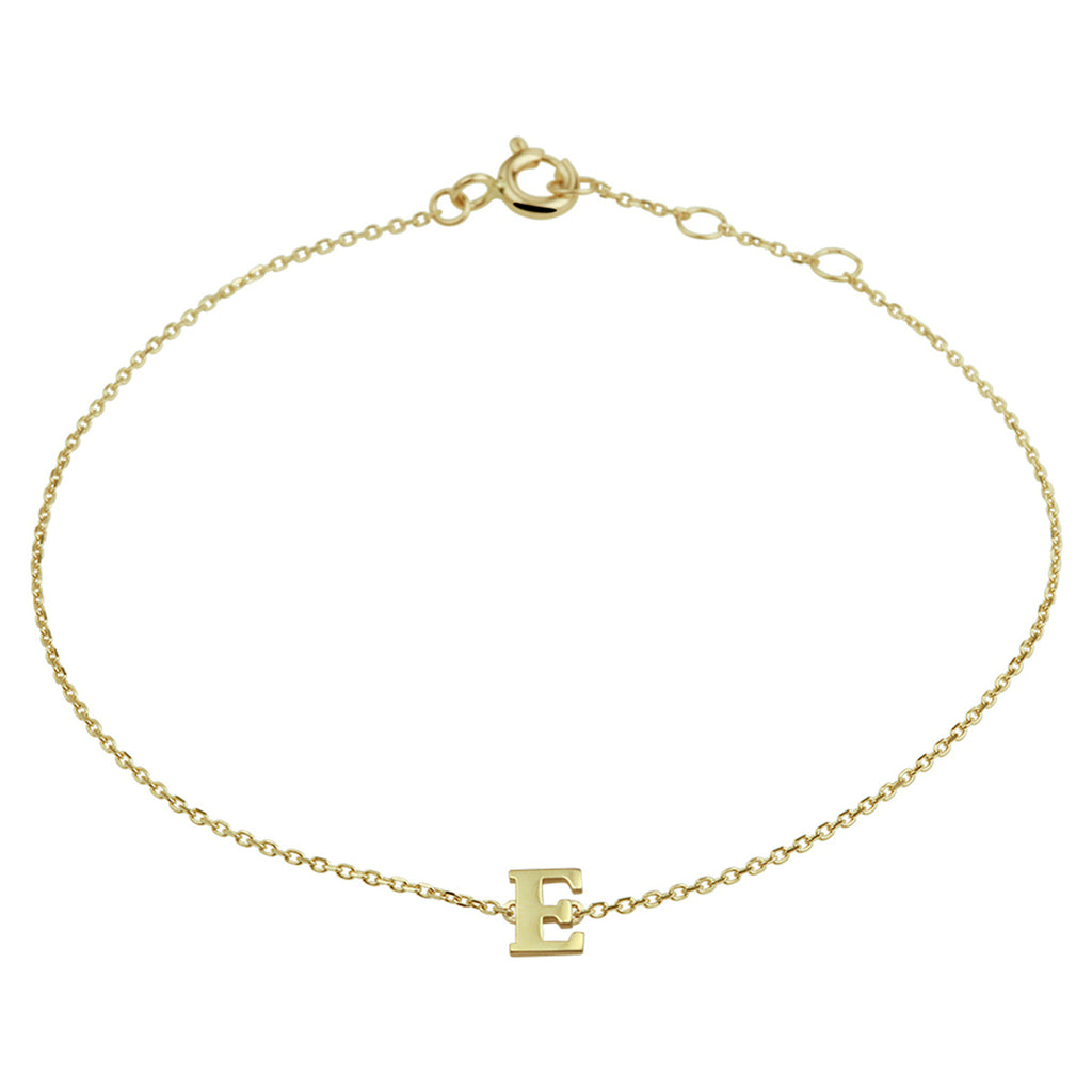 Armband Buchstabe 16,5 - 17,5 - 18,5 cm 14K Gelbgold