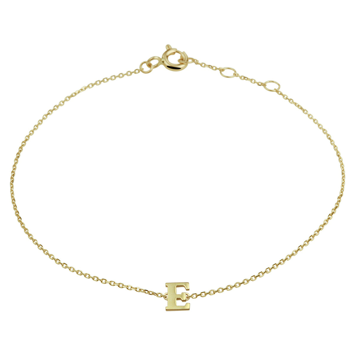 Armband Buchstabe 16,5 - 17,5 - 18,5 cm 14K Gelbgold