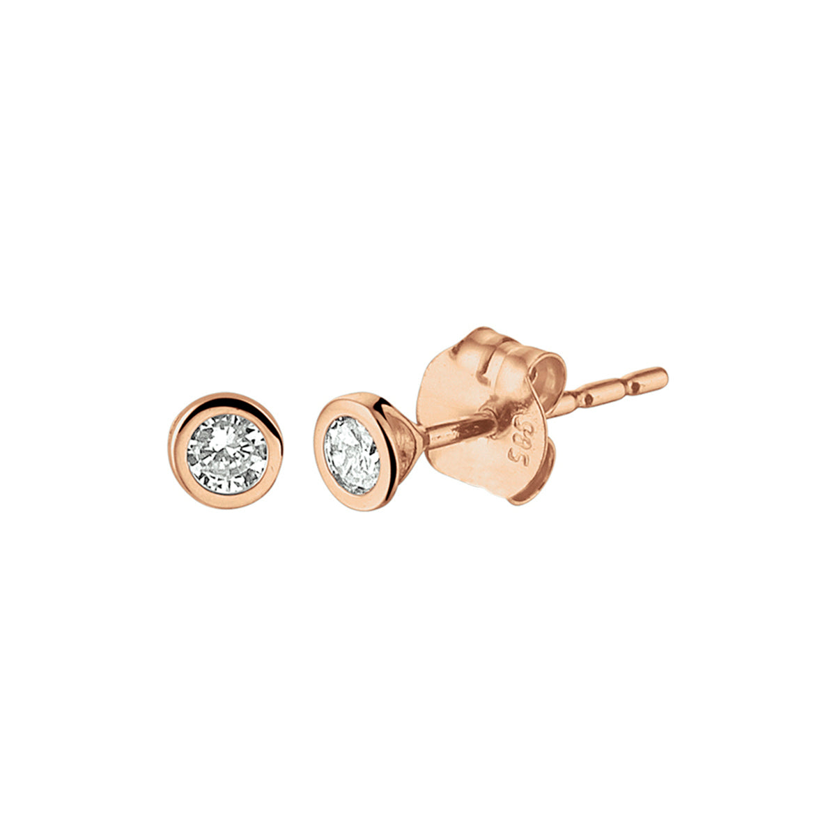 Ohrstecker Zirkonia 14K Roségold