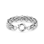 Armband großes Schloss 14 mm 19,5 cm Silber rhodiniert