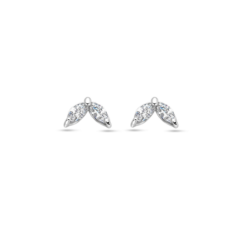 oorknoppen zirkonia zilver gerhodineerd