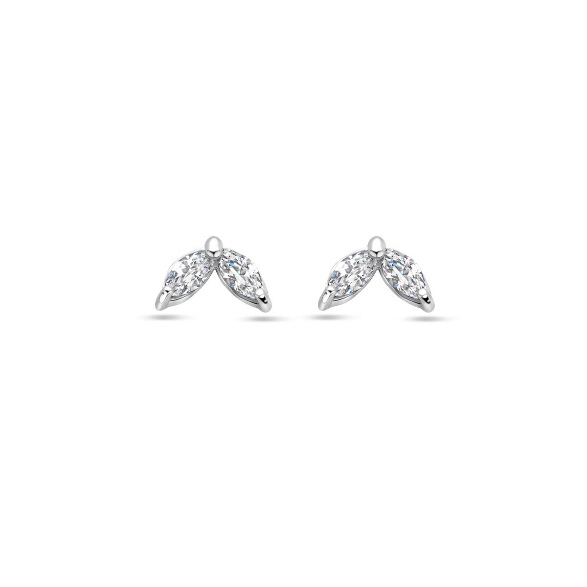 oorknoppen zirkonia zilver gerhodineerd