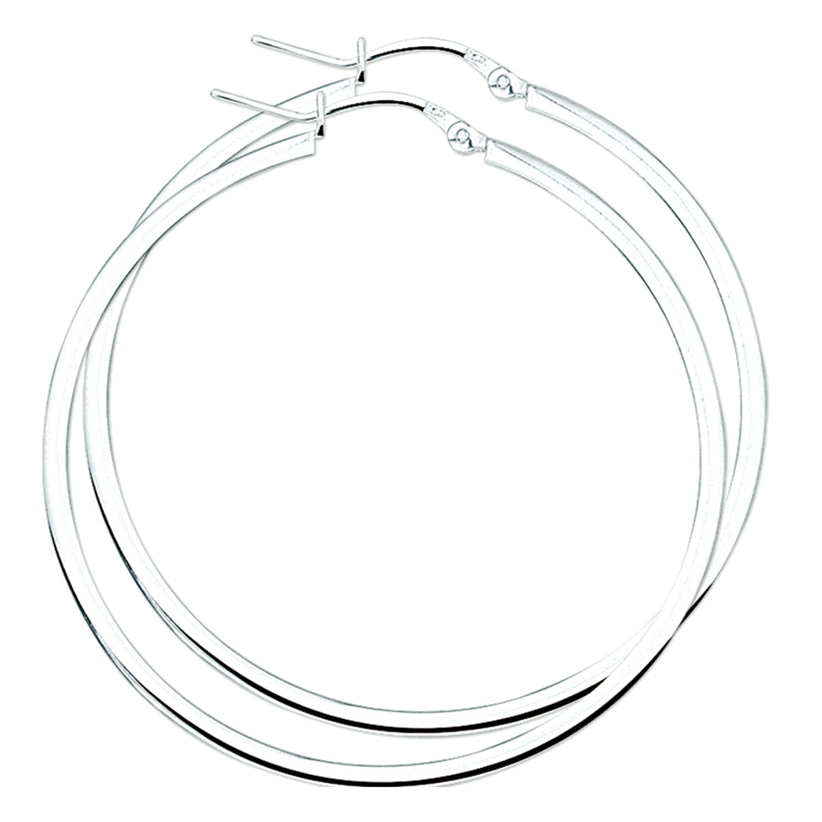 Ohrringe 2,0 mm Vierkantrohr Silber Weiß